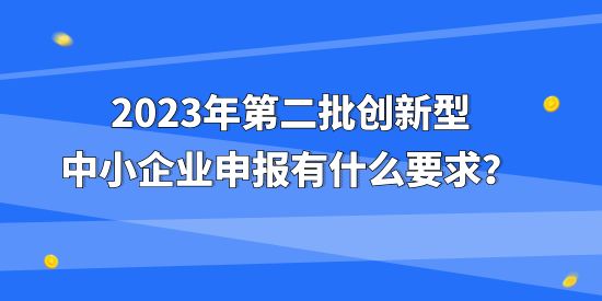 2023年第二批創(chuàng)新型中小企業(yè)申報(bào)有什么要求？