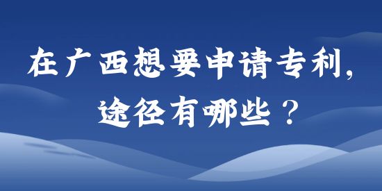 在廣西想要申請(qǐng)專利，途徑有哪些？